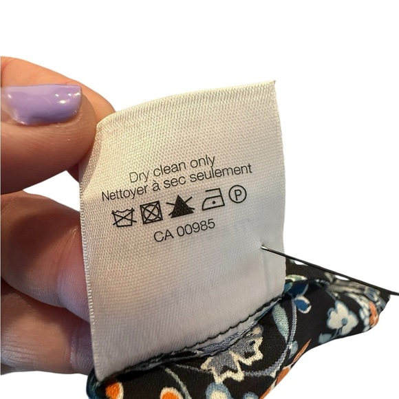 Veronica Beard Silk Floral Ruched Mini Dress Orange Blue 100% Silk S172-WFP2335 - Picture 9 of 16